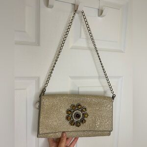 LEATHEROCK Chicest Chain Strap textured stone rock boho country USA Satchel Bag